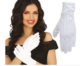 BIAŁE RĘKAWICZKI DLA DOROSŁYCH 24 CM