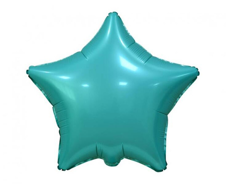 BALON FOLIOWY GWIAZDA MATOWY TURKUSOWY 48 CM