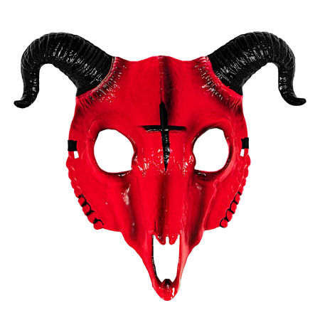 MASKA ROGATA BESTIA CZERWONA HALLOWEEN