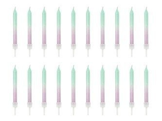 ŚWIECZKI URODZINOWE OMBRE 20 szt.