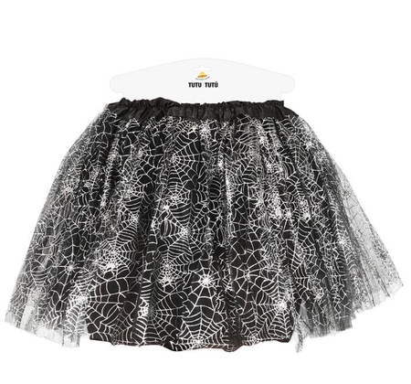 SPÓDNICZKA DZIECIĘCA TUTU CZARNA PAJĘCZYNY 30 CM