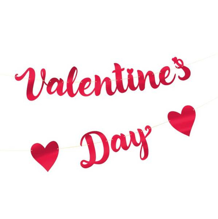 BANER VALENTINES DAY CZERWONY 140 CM