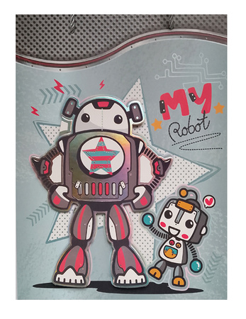TORBA PREZENTOWA ROBOT 3D 26X32X10 CM