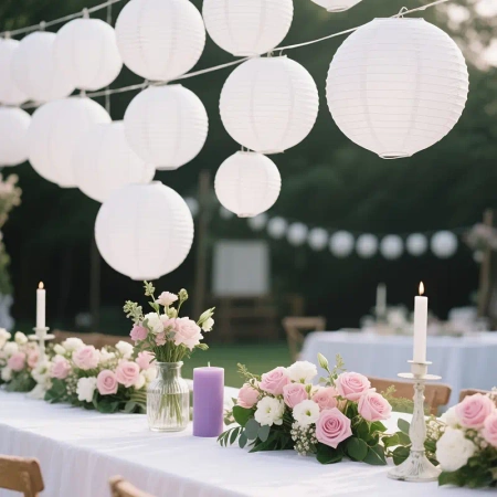 LAMPION PAPIEROWY BIAŁY 45 CM