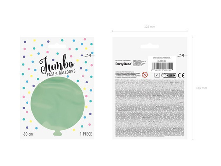 BALON LATEKSOWY 60 CM OKRĄGŁY PASTEL PISTACJA