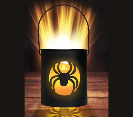 LAMPION Z PAJĄKIEM LED 10X9 CM