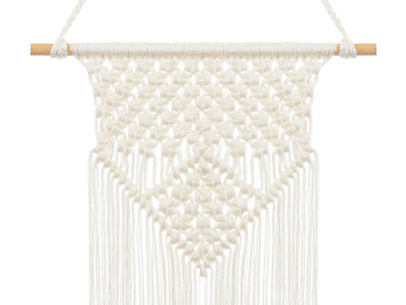 MAKRAMA 30X49CM, ZŁAMANA BIEL