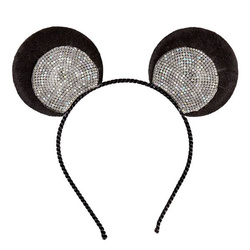 USZY MYSZKI Z CYRKONIAMI CZARNE