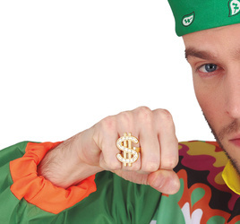 "DOLLAR" RING, METALLIC