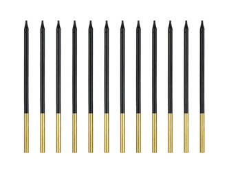 ŚWIECZKI URODZINOWE GŁADKIE CZARNE 14 CM 12 SZT.