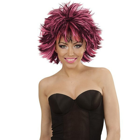 PERUKA ROCK DISCO RÓŻOWA