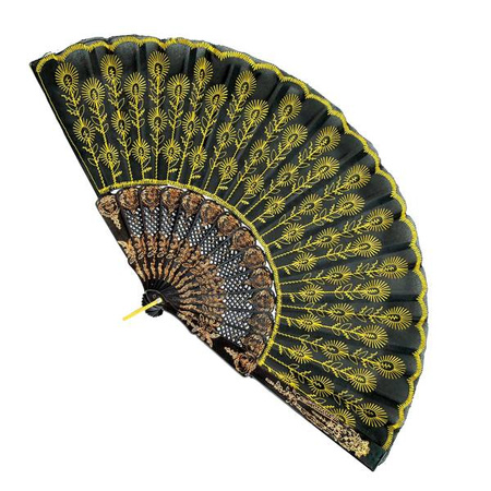 WACHLARZ HISZPAŃSKI ZŁOTO-CZARNY