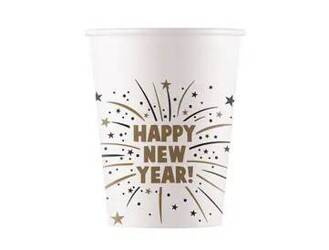 KUBECZKI PAPIEROWE HAPPY NEW YEAR 200 ML 8 SZT