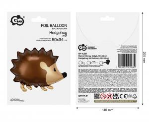 BALON FOLIOWY JEŻYK, 50X34 CM