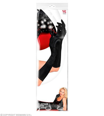 RĘKAWICZKI SATYNOWE CZARNE 42cm