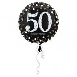BALON FOLIOWY 43cm, 50 HAPPY BIRTDAY- 50 URODZINY