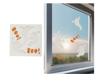 DEKORACJA NA SZYBĘ DUSZKI HALLOWEEN 19X19 CM