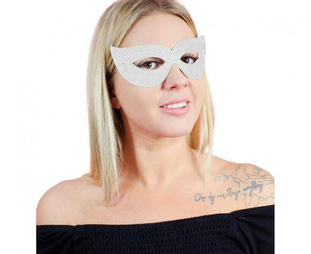 Maseczki papierowe srebrne 4 szt. bal karnawałowy