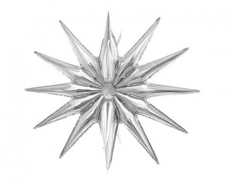 BALON FOLIOWY GWIAZDA 3D SREBRNA 50X46CM