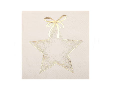 SERWETKI PAPIEROWE ZŁOTA KOKARDKA KOŚĆ SŁONIOWA 25 CM 20 SZT