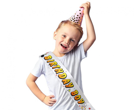 Szarfa urodzinowa Birthday Boy Bohater 150x10 cm komiks urodziny chłopca