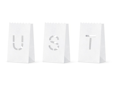 Lampiony, torebki na świece - Just Married, 11.5x19x7cm (1 karton / 50 op.) (1 op. / 11 szt.)