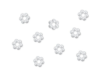 Aplikacje akrylowe Kwiatek, perłowy, 9mm (1 op. / 50 szt.)