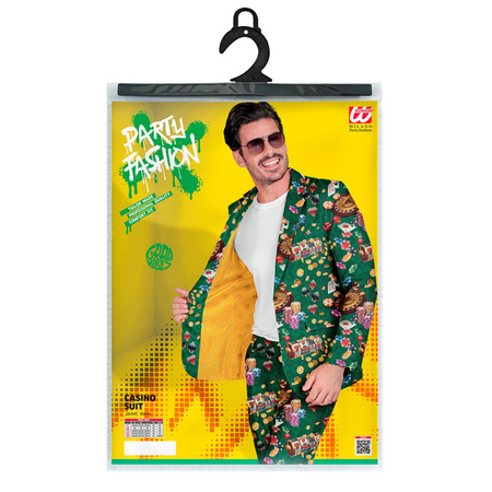 Strój garnitur z nadrukiem w stylu kasyna gracz ruletka