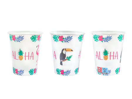 KUBECZKI PAPIEROWE ALOHA PARTY 6 SZY 250 ML 