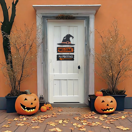 ZNAK WELCOME KAPELUSZ CZAROWNICY HALLOWEEN 32 X 21 CM