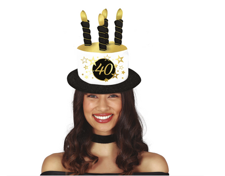 KAPELUSZ 40 URODZINY ŚWIECZKI