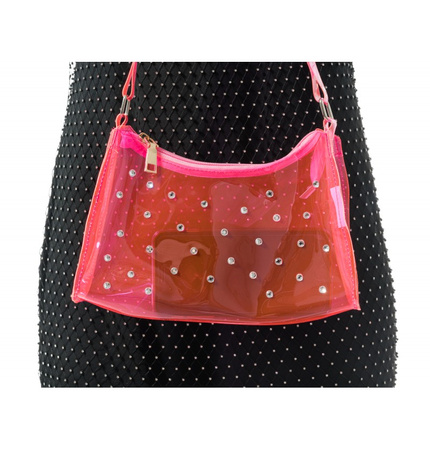 TOREBKA RÓŻOWA Z KRYSZTAŁKAMI 