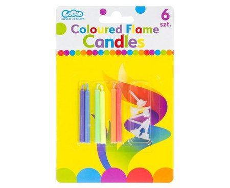 ŚWIECZKI KOLOROWE PŁOMIENIE 6 szt.