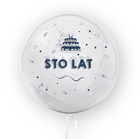 BALON 45 CM – "STO LAT" GRANATOWY