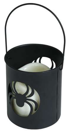 LAMPION Z PAJĄKIEM LED 10X9 CM