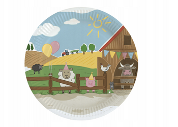 TALERZYKI PAPIEROWE FARMA 23 CM 8 SZT