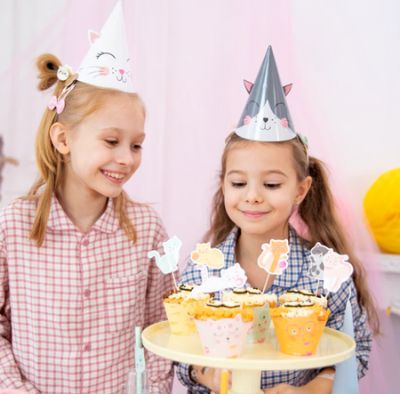 CZAPECZKI URODZINOWE KOTEK 6 SZT