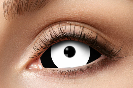 SOCZEWKI PÓŁROCZNE SCLERA BIAŁO-CZARNE 22MM