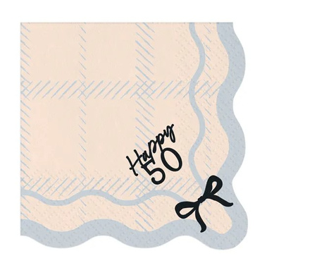 SERWETKI PAPIEROWE 33 CM KREMOWE 50 HAPPY 12 SZT