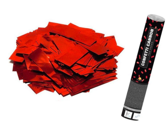 TUBA KONFETTI CZERWONE PROSTOKĄTY 40 CM