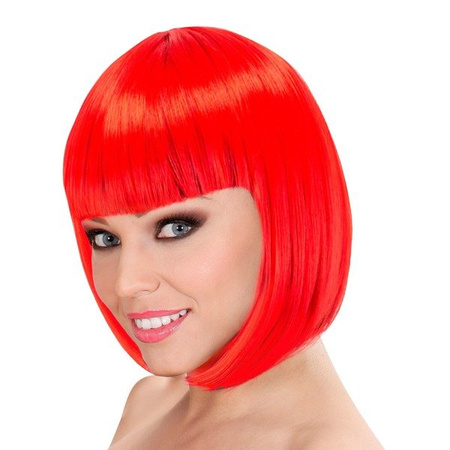 PERUKA LOULOU BOB CZERWONA Z GRZYWKĄ