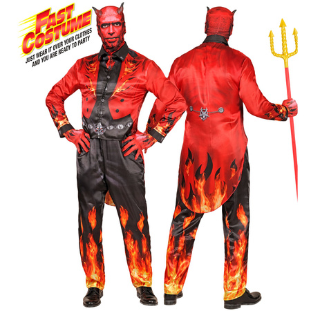 DIAVOLO FAST COSTUME (giacca, pantaloni, guanti, maschera con corna)