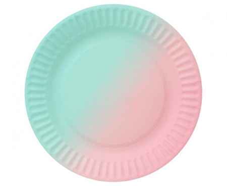 TALERZYKI PAPIEROWE OMBRE 6 SZT 18 CM
