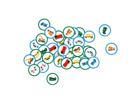 KONFETTI SAMOCHODZIKI 36 SZT 4 CM