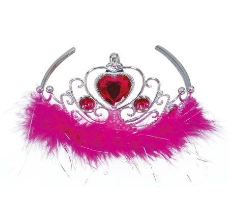 DZIECIĘCY DIADEM KSIĘŻNICZKI RÓŻOWY  Z FUTERKIEM 