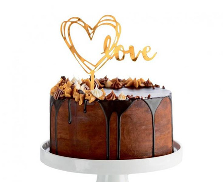DEKORACJA AKRYLOWA NA TORT LOVE 13 CM