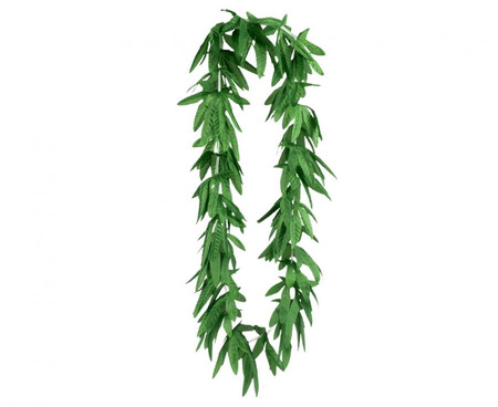 #STAI Naszyjnik hawajski Highwaii, ze sztucznych liści, zielony