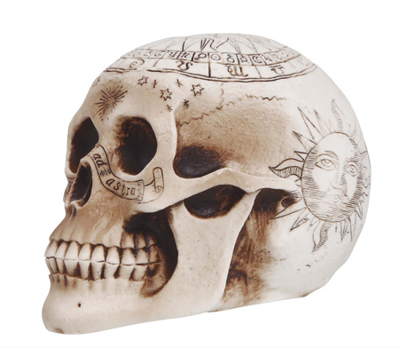 DEKORACJA CZASZKA SPIRYTYSTYCZNA 20 CM