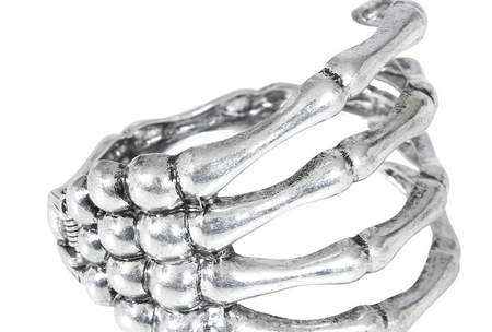 BRANSOLETKA RĘKA SZKIELETORA SREBRNA 