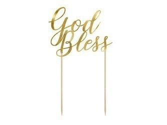 TOPPER NA TORT GOD BLESS ZŁOTY 27,5